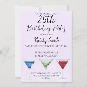 Colourful fun cocktails invitation