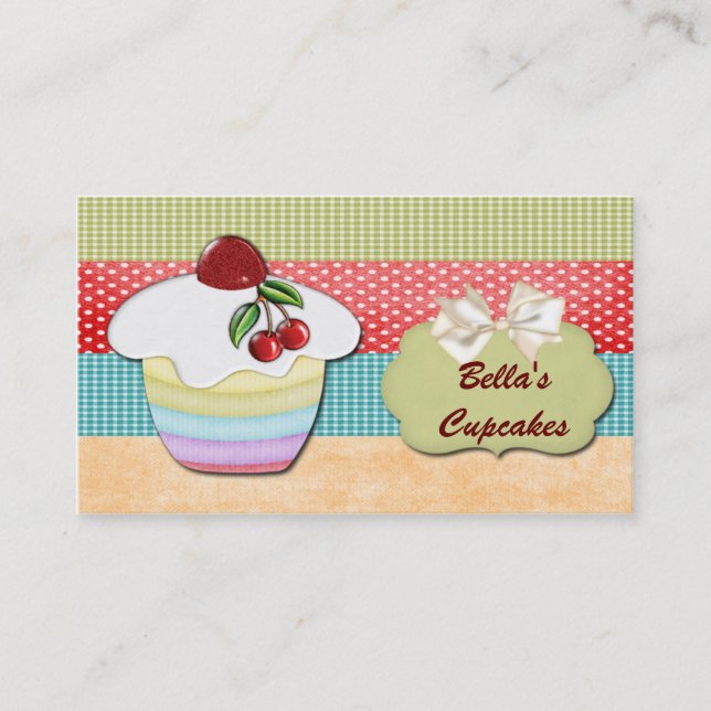 colourful fun cupcake business Cards (Front)