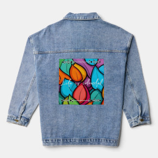 Colourful fun denim jacket