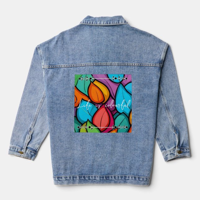 Colourful fun denim jacket (Back)