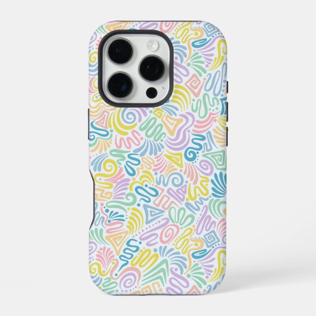 Colourful fun doodle phone case (Back)