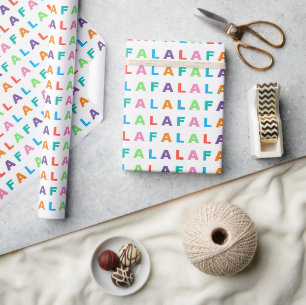 Colourful Fun FA LA LA Holiday Season Text Wrapping Paper