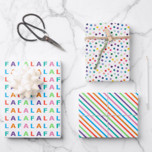 Colourful Fun FA LA LA Holiday Season Text Wrapping Paper Sheet