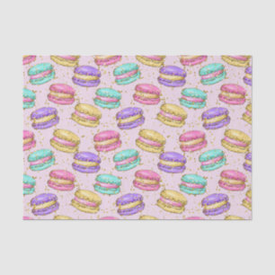 Colourful Fun Faux Glitter Macaron Cookies Pattern Tissue Paper