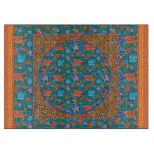Colourful Fun Fish in the Sea Glass Cutting Board