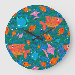Colourful Fun Fish in the Sea Wall Clock