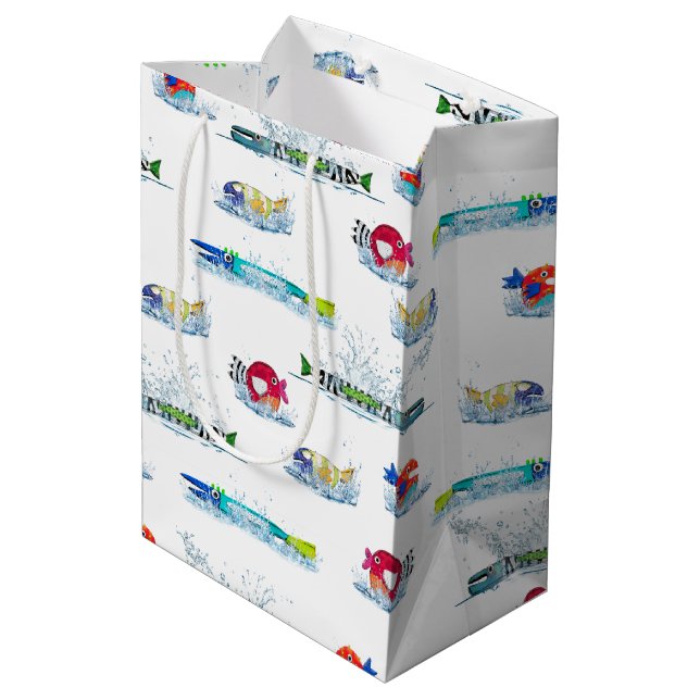 Colourful Fun Fish In Water Medium Gift Bag (Back Angled)