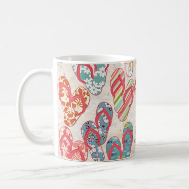 Colourful & fun flip flop summer fun! coffee mug (Left)