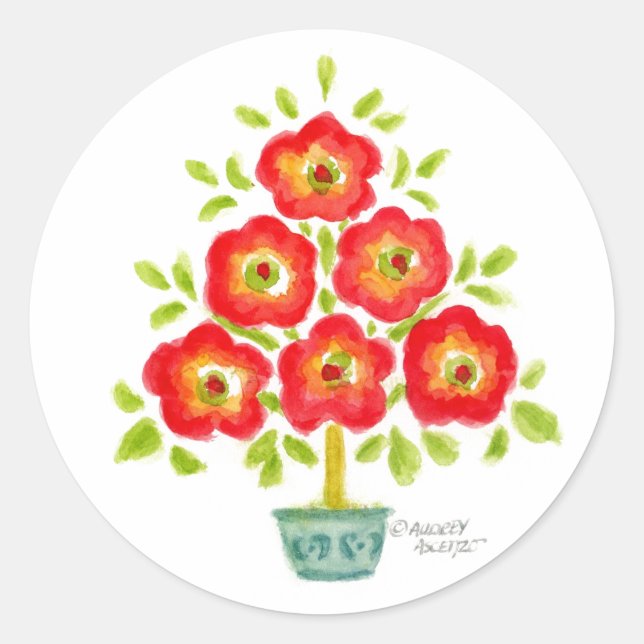 Colourful Fun Flowers Christmas Tree Stickers (Front)
