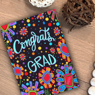 Colourful Fun, Flowers Congrats Grad Inspirivity  Card