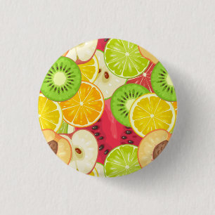 Colourful Fun Fruit Pattern 3 Cm Round Badge