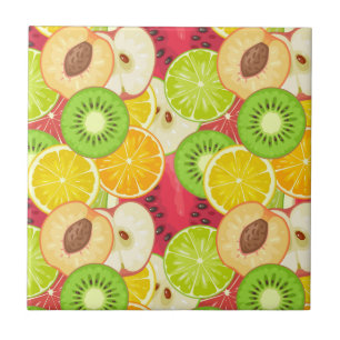 Colourful Fun Fruit Pattern Ceramic Tile