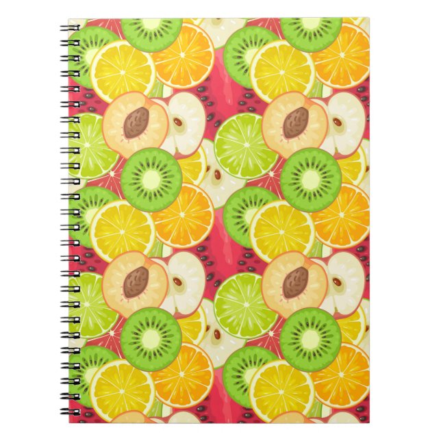 Colourful Fun Fruit Pattern Notebook (Front)