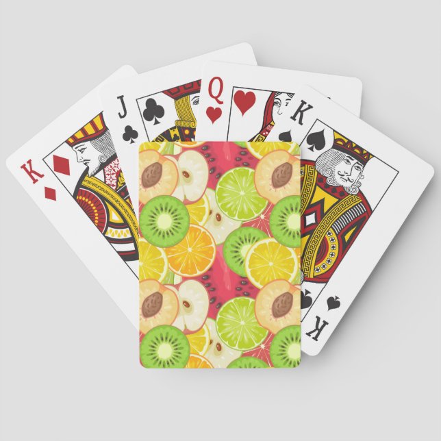 Colourful Fun Fruit Pattern Playing Cards (Back)