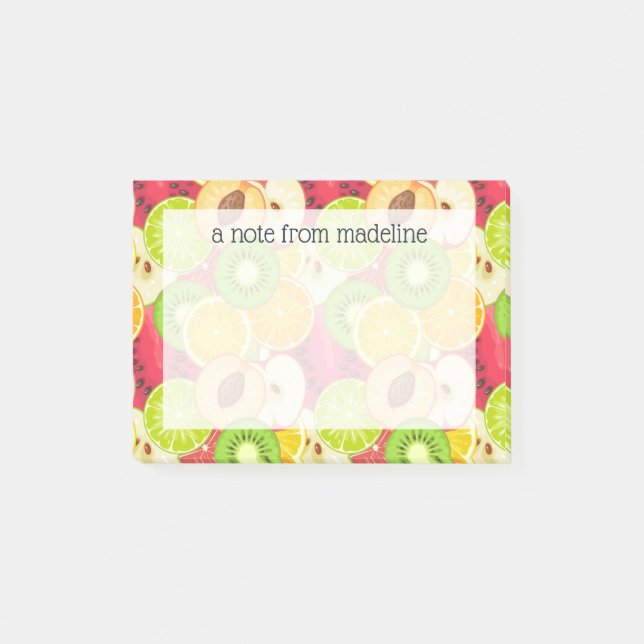 Colourful Fun Fruit Pattern Post-it Notes (Front)