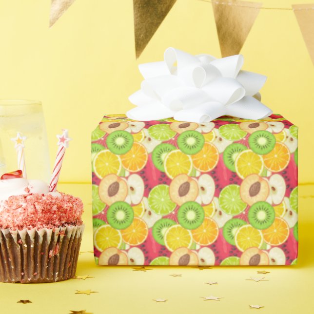 Colourful Fun Fruit Pattern Wrapping Paper (Birthday Party)