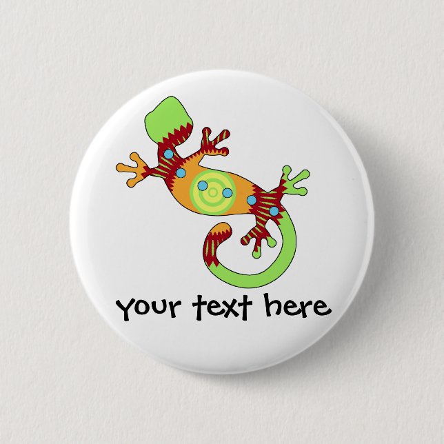 Colourful Fun Gecko Lizard 6 Cm Round Badge (Front)
