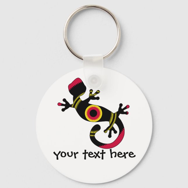 Colourful Fun Gecko Lizard Key Ring (Front)