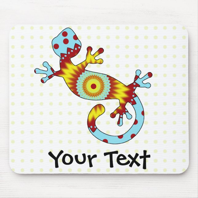 Colourful Fun Gecko Lizard Mouse Pad (Front)