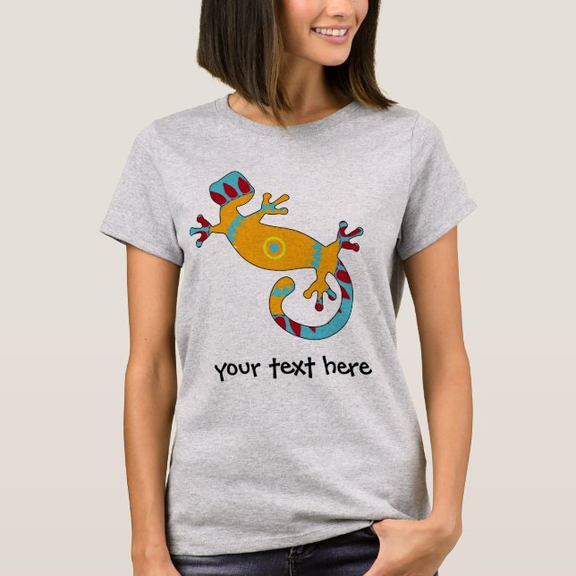 Colourful Fun Gecko Lizard T-Shirt (Front)
