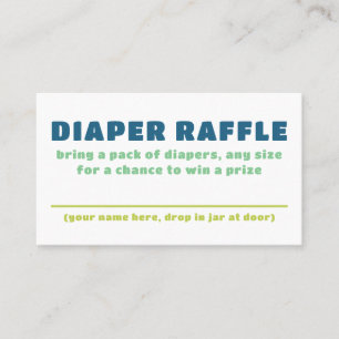 Colourful Fun Gender Neutral Baby Diaper Raffle Bu Business Card