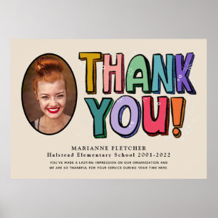 Colourful Fun Hand Lettered Thank You Gift Poster