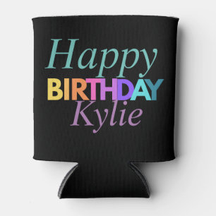 Colourful Fun Happy Birthday Text Women’s Can Cooler