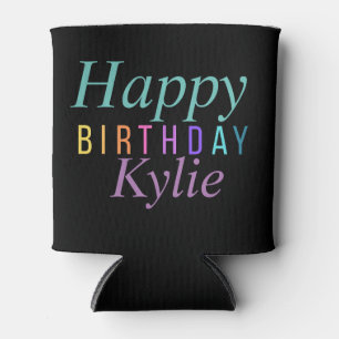 Colourful Fun Happy Birthday Text Women’s Can Cooler