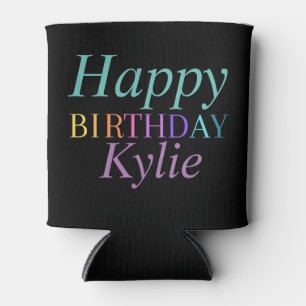 Colourful Fun Happy Birthday Text Women’s Can Cooler