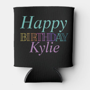 Colourful Fun Happy Birthday Text Women’s Can Cooler