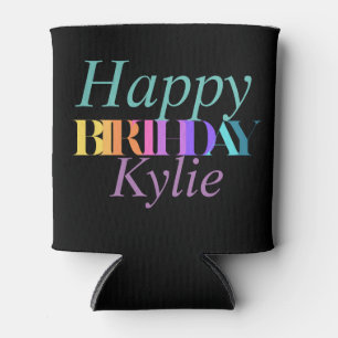 Colourful Fun Happy Birthday Text Women’s Can Cooler