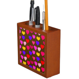 Colourful Fun Hearts for Valentines Desk Organiser