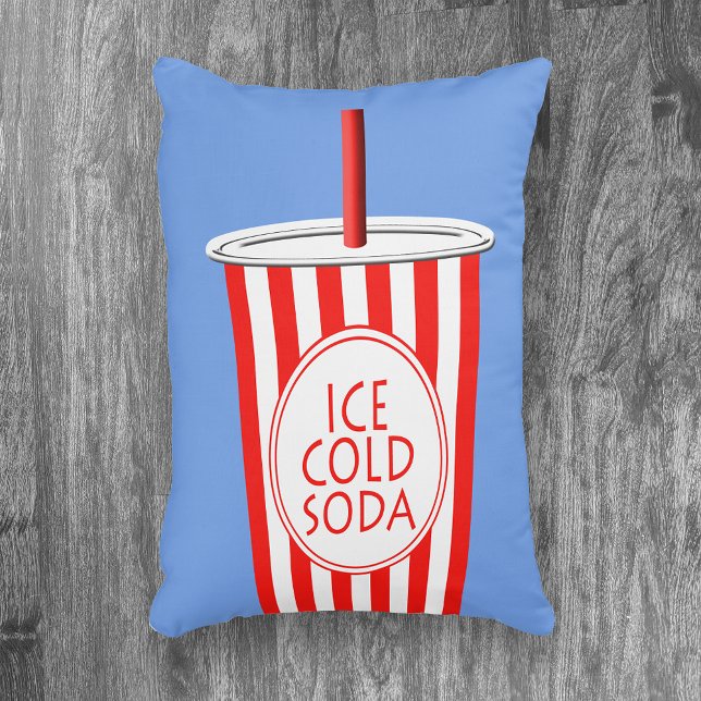 Colourful Fun Ice-Cold Soda To Go Beverage Decorative Cushion (Creator Uploaded)