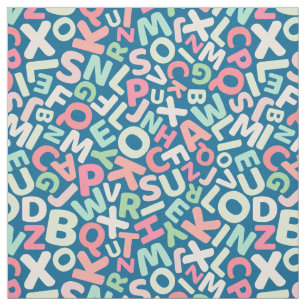 colourful fun kids alphabet fabric by the yard
