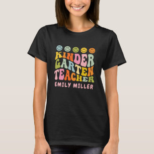 Colourful Fun Kindergarten Teacher Custom Name T-Shirt