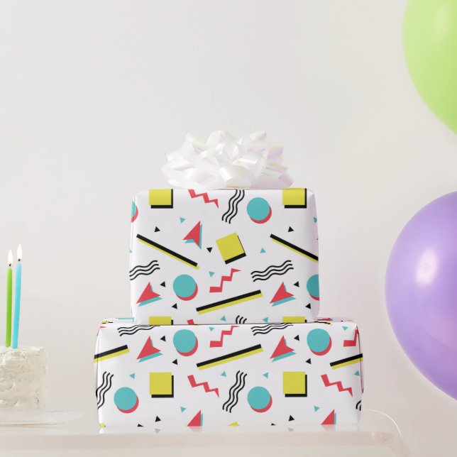 Colourful Fun Memphis Pattern Wrapping Paper (Party Gifts)