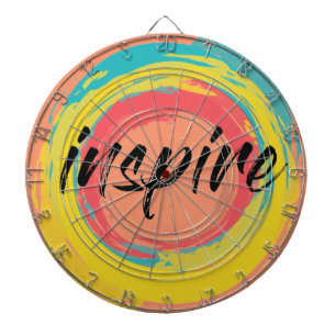 Colourful, fun, modern vibrant cool design Inspire Dartboard
