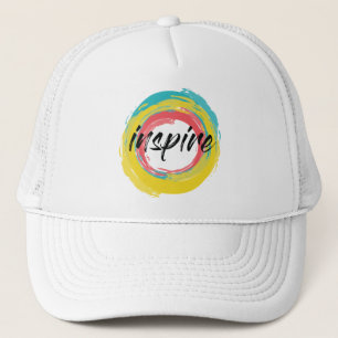 Colourful, fun, modern vibrant cool design Inspire Trucker Hat
