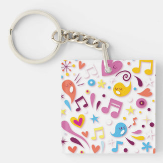 Colourful Fun Music Notes Key Ring