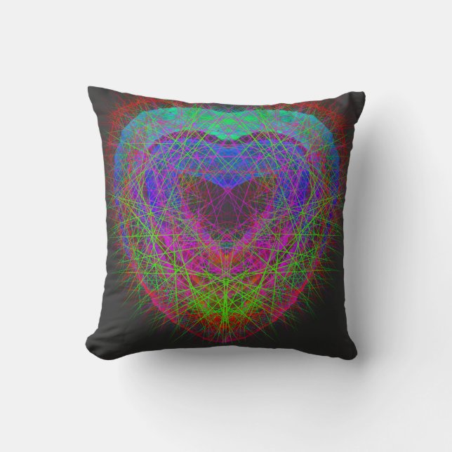 Colourful fun neon Graffiti sparkling heart design Cushion (Front)