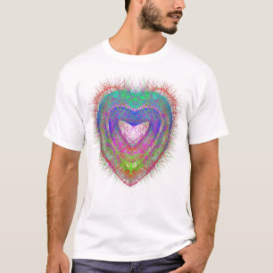 Colourful fun neon Graffiti spiky heart design T-Shirt