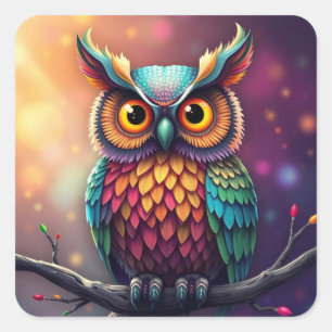 Colourful Fun Owl Stickers