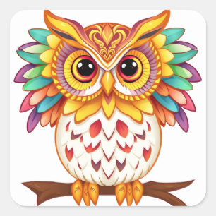 Colourful Fun Owl Stickers