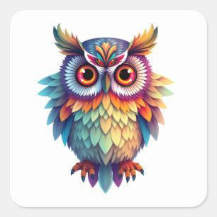 Colourful Fun Owl Stickers