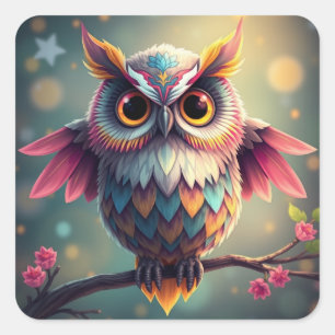 Colourful Fun Owl Stickers
