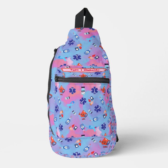 Colourful Fun Print Type 1 Diabetic Sling Bag (Front)