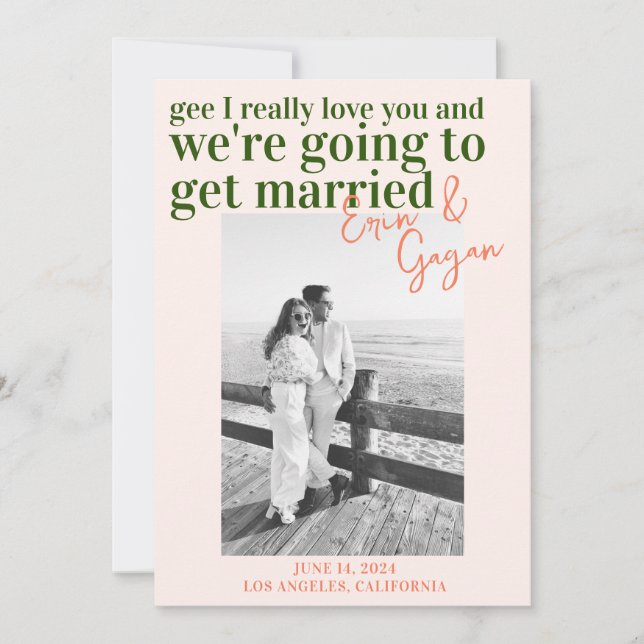 colourful fun Save The Date with picture Invitation (Front)