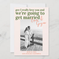 colourful fun Save The Date with picture