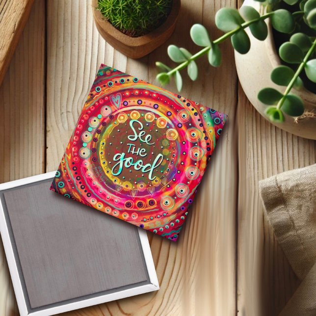 Colourful Fun See the Good Inspirational Trendy Magnet (Creator Uploaded)