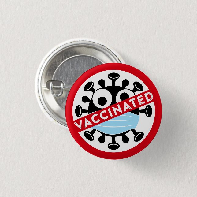 Colourful Fun Vaccinated Badge Button (Front & Back)